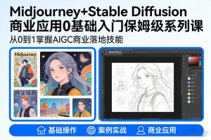 AIGC商业应用Midjourney+Stable Diffusion教程，0基础入门保姆级系列课-金鼎聊项目