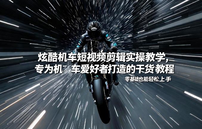 炫酷机车短视频剪辑实操教学，专为机车爱好者打造的干货教程，零基础也能轻松上手-金鼎聊项目