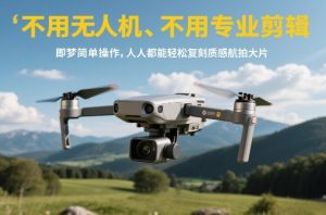 不用无人机、不用专业剪辑,即梦简单操作,人人都能轻松复刻质感航拍大片-金鼎聊项目