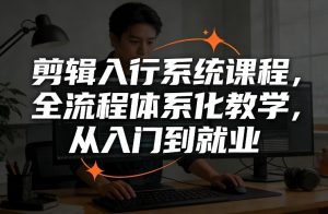 剪辑入行系统课程，全流程体系化教学，从入门到就业-金鼎聊项目