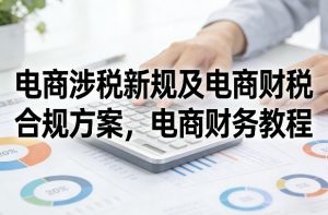 电商涉税新规及电商财税合规方案，电商财务教程-金鼎聊项目