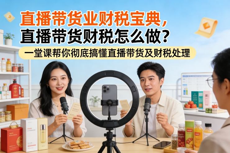 直播带货业财税宝典，直播带货财税怎么做？一堂课帮你彻底搞懂直播带货及财税处理-金鼎聊项目