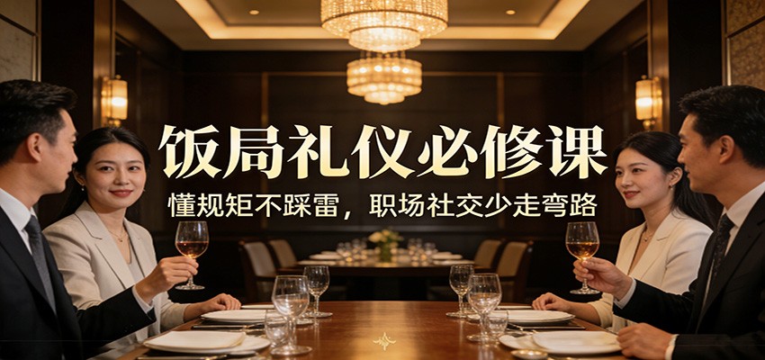 公众号收费文章：《饭局礼仪必修课：懂规矩不踩雷，职场社交少走弯路》-金鼎聊项目