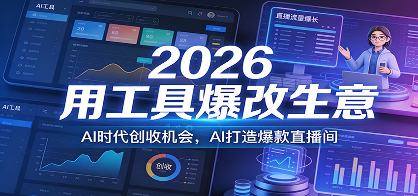 2026用工具爆改生意，AI时代创收机会，AI打造爆款直播间-金鼎聊项目