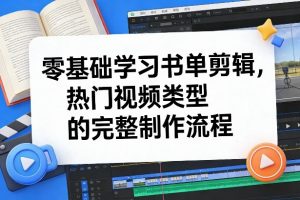 零基础学习书单剪辑，热门视频类型的完整制作流程(更新2026)-金鼎聊项目