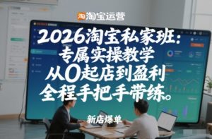 2026淘宝私家班：专属实操教学，从0起店到盈利，全程手把手带练(更新)-金鼎聊项目