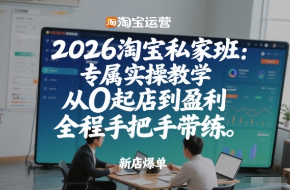2026淘宝私家班：专属实操教学，从0起店到盈利，全程手把手带练(更新)-金鼎聊项目