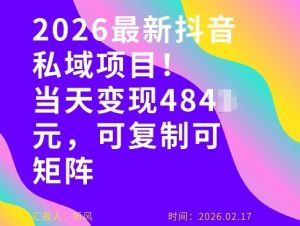 26年最新抖音私域玩法，当天变现4张+，可复制可粘贴，新手小白可做-金鼎聊项目