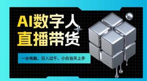 AI数字人直播带货风口已来，一台电脑在家日入过千，小白当天上手的赚钱技能-金鼎聊项目