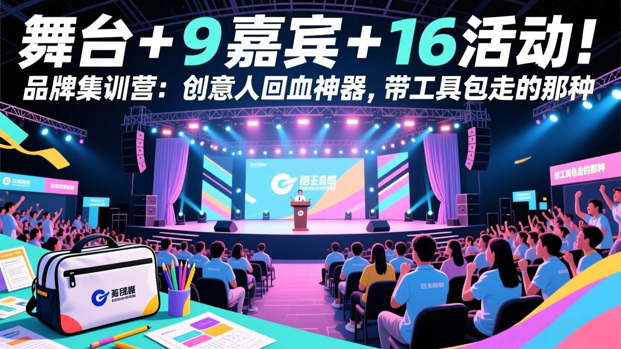 舞台 + 9 嘉宾 + 16 活动！品牌集训营：创意人回血神器，带工具包走的那种-金鼎聊项目