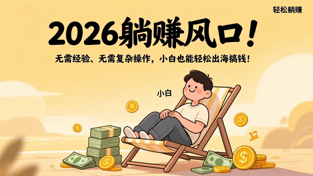 2026躺赚风口！无需经验、无需复杂操作，小白也能轻松出海搞钱！-金鼎聊项目