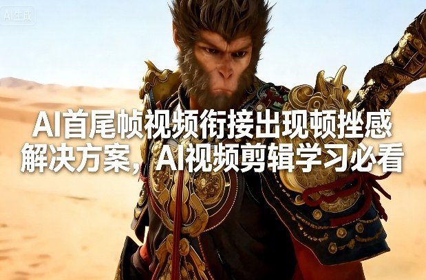 AI首尾帧视频衔接出现顿挫感解决方案，AI视频剪辑学习必看-金鼎聊项目