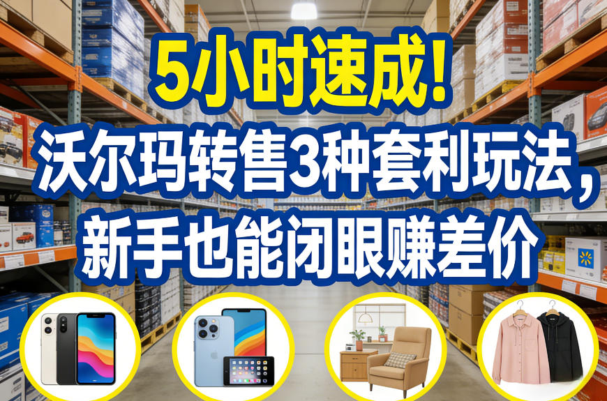 5小时速成！沃尔玛转售3种套利玩法，新手也能闭眼賺差价-金鼎聊项目