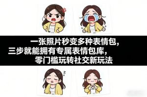 一张照片秒变多种表情包，三步就能拥有专属表情包库，零门槛玩转社交新玩法【文档】-金鼎聊项目