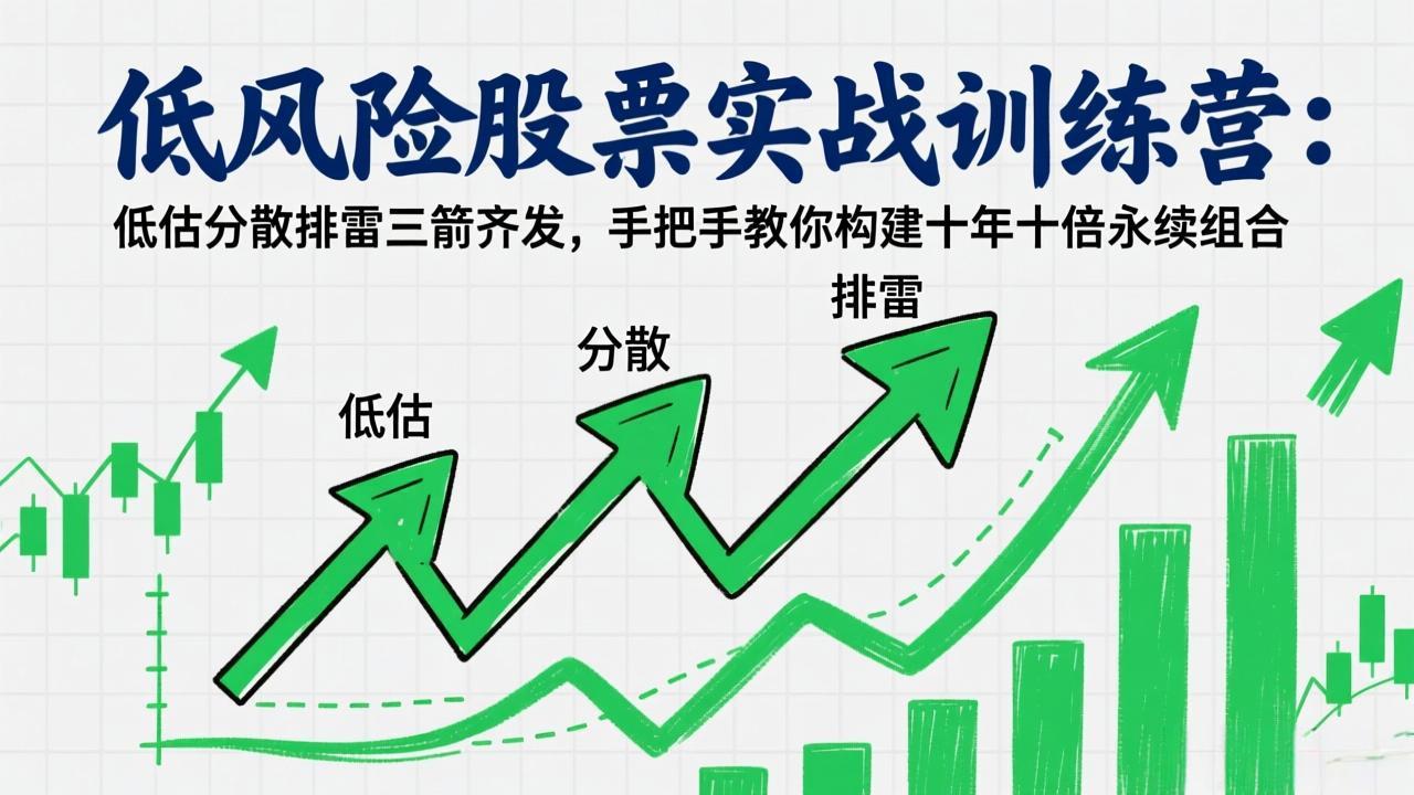 低风险股票实战训练营：低估分散排雷三箭齐发，手把手教你构建十年十倍永续组合-金鼎聊项目