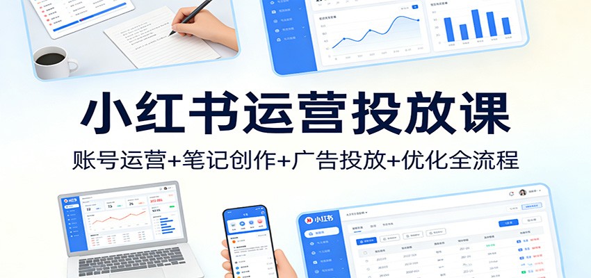 小红书运营投放课：账号运营+笔记创作+广告投放+优化全流程-金鼎聊项目