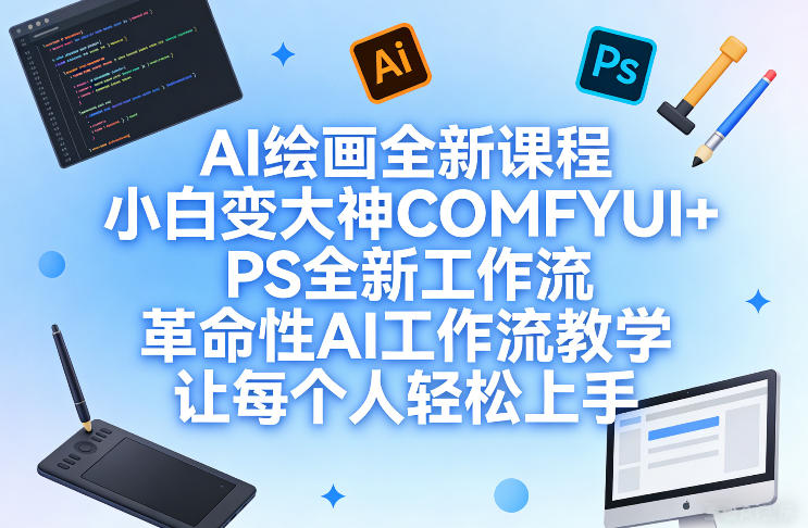 AI绘画全新课程，小白变大神COMFYUI+PS全新工作流，革命性AI工作流教学，让每个人轻松上手-金鼎聊项目