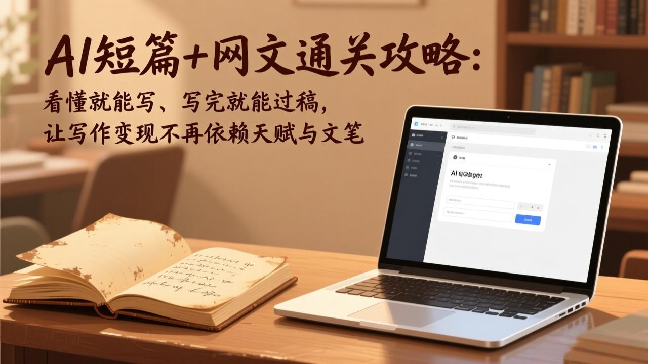 AI短篇+网文通关攻略：看懂就能写、写完就能过稿，让写作变现不再依赖天赋与文笔-金鼎聊项目