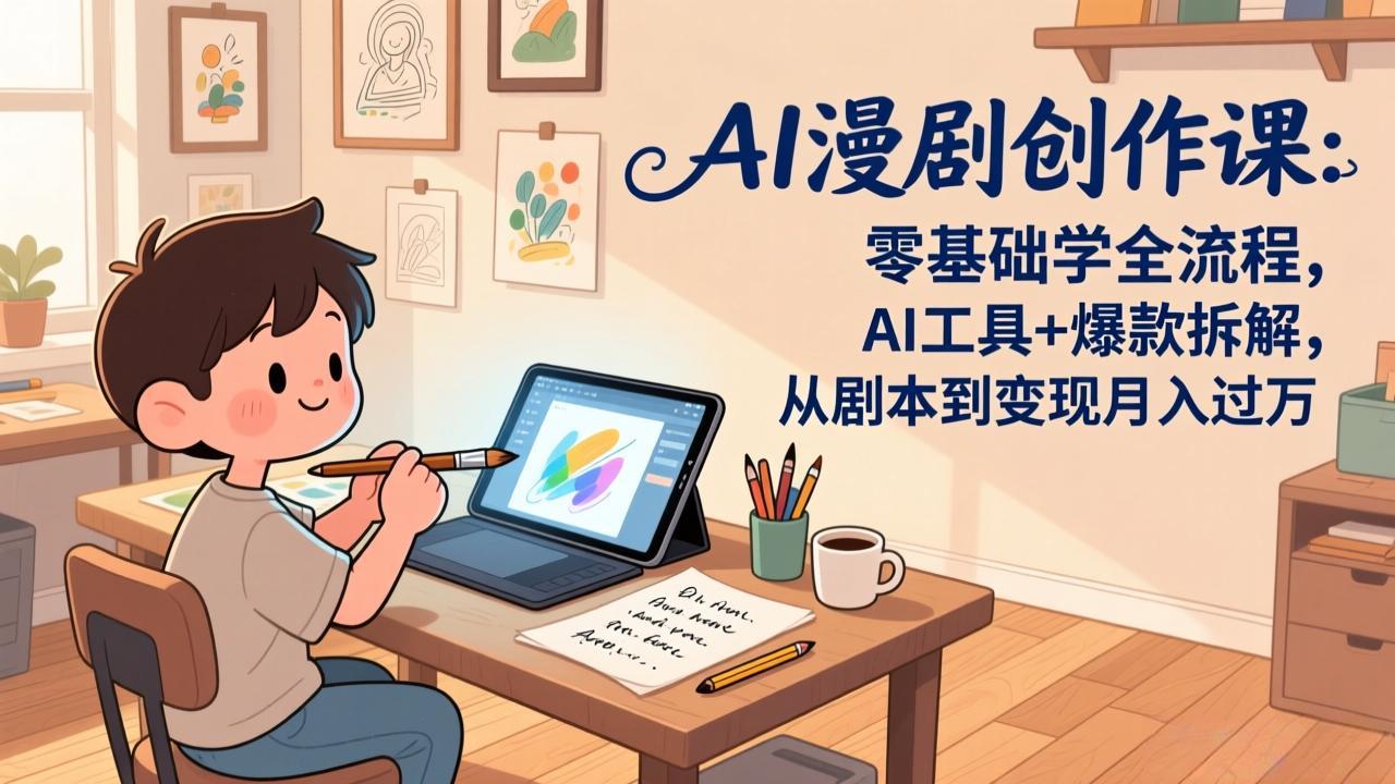 AI漫剧创作课：零基础学全流程，AI工具+爆款拆解，从剧本到变现月入过万-金鼎聊项目