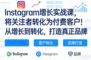 Instagram增长实战课，将关注者转化为付费客户！从增长到转化，打造真正品牌(双语字幕)-金鼎聊项目