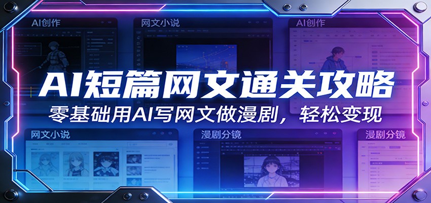 AI短篇网文通关攻略：零基础用AI写网文做漫剧，轻松变现-金鼎聊项目