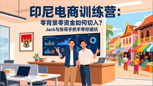 印尼电商训练营：零背景零资金如何切入？Jack与张哥手把手带你避坑-金鼎聊项目