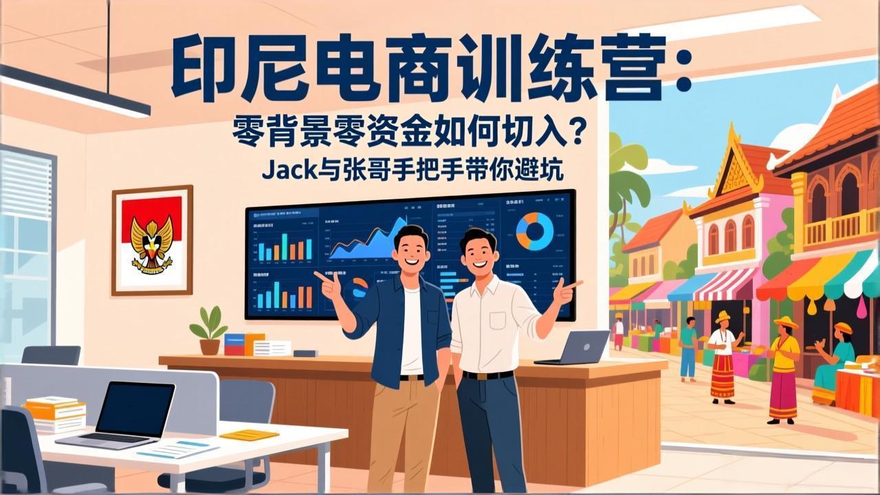 印尼电商训练营：零背景零资金如何切入？Jack与张哥手把手带你避坑-金鼎聊项目