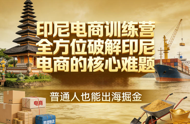 印尼电商训练营，全方位破解印尼电商的核心难题，普通人也能出海掘金-金鼎聊项目