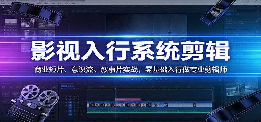 影视系统剪辑，商业短片、意识流、叙事片实战，零基础入行做专业剪辑师-金鼎聊项目