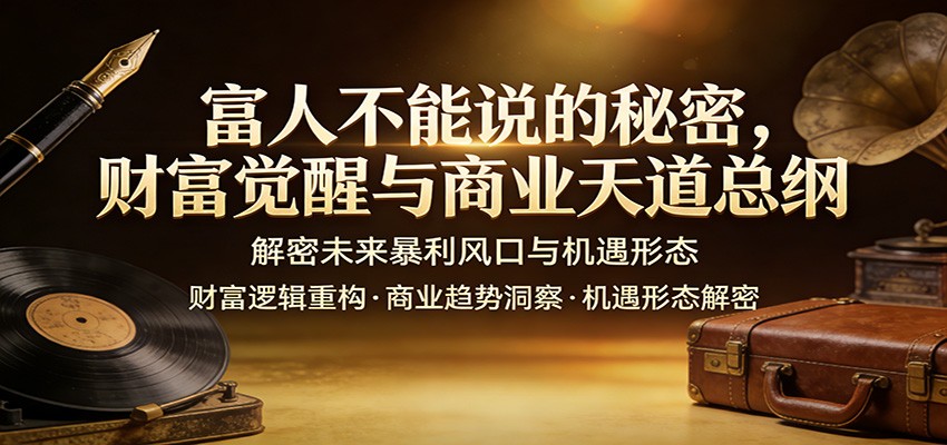 富人不能说的秘密，财富觉醒与商业天道总纲，解密未来暴利风口与机遇形态-金鼎聊项目