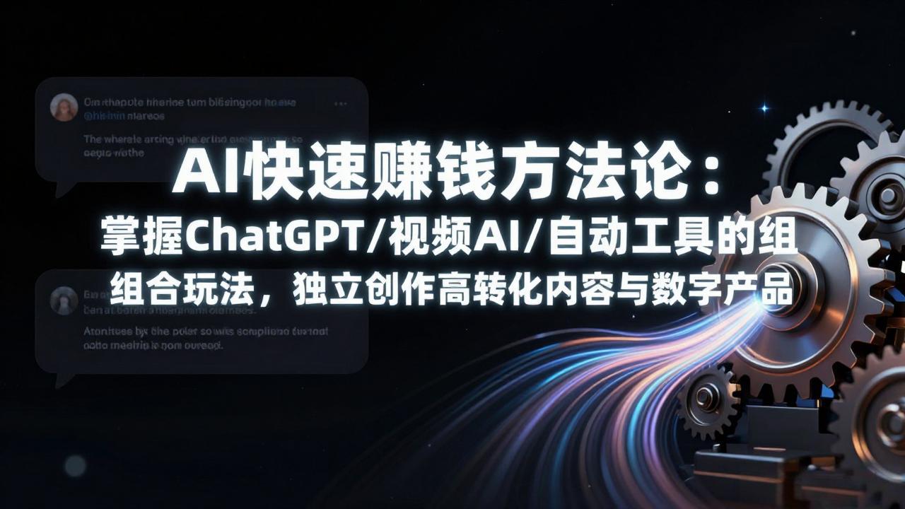 AI快速赚钱方法论：掌握ChatGPT/视频AI/自动化工具的组合玩法，独立创作高转化内容与数字产品-金鼎聊项目