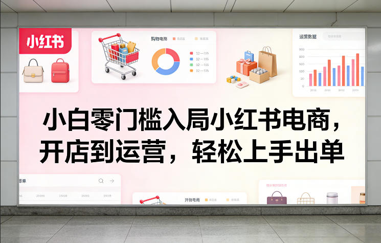 小白零门槛入局小红书电商，开店到运营，轻松上手出单-金鼎聊项目