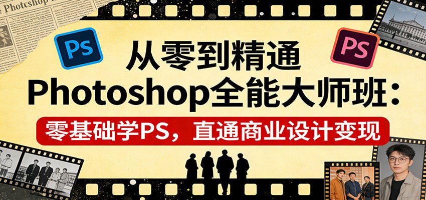 从零到精通Photoshop全能大师班：零基础学PS，直通商业设计变现-金鼎聊项目