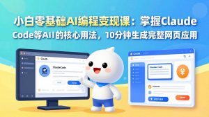 小白零基础AI编程变现课：掌握Claude Code等AI工具的核心用法，10分钟生成完整网页应用-金鼎聊项目