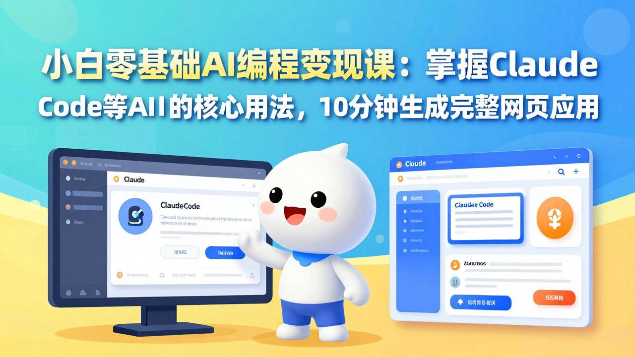 小白零基础AI编程变现课：掌握Claude Code等AI工具的核心用法，10分钟生成完整网页应用-金鼎聊项目