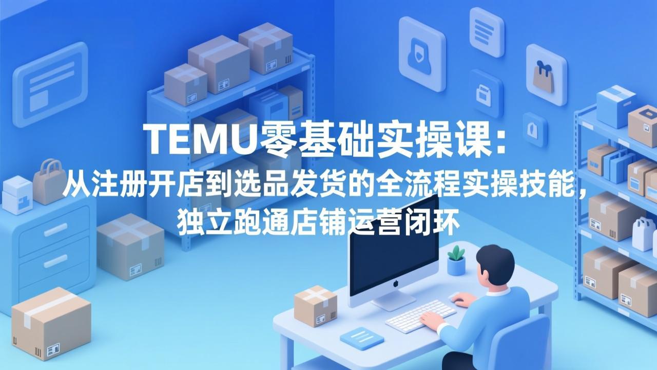 TEMU零基础实操课：从注册开店到选品发货的全流程实操技能，独立跑通店铺运营闭环-金鼎聊项目