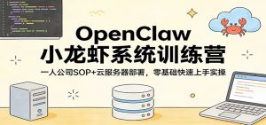 OpenClaw小龙虾系统训练营：一人公司SOP，云服务器部署，零基础快速上手实操-金鼎聊项目