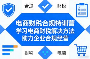 电商财税合规特训营,学习电商财税解决方法,助力企业合规经营-金鼎聊项目
