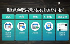拼多多+抖音小店无货源开店，包括：选品、运营、基础、付费推广、爆款案例等(更新26年3月)-金鼎聊项目