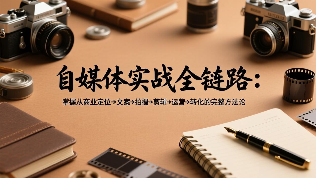 自媒体实战全链路：掌握从商业定位→文案→拍摄→剪辑→运营→转化的完整方法论-金鼎聊项目