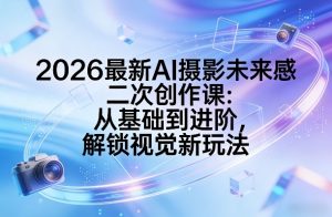 2026最新AI摄影未来感二次创作课：从基础到进阶，解锁视觉新玩法-金鼎聊项目