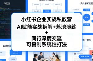小红书企业实战私教营，AI赋能实战拆解+落地演练+同行深度交流，可复制系统性打法-金鼎聊项目