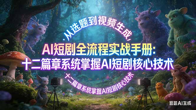 AI 短剧全流程实战手册：从选题到视频生成，十二篇章系统掌握 AI 短剧核心技术-金鼎聊项目