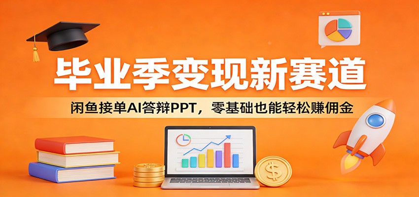 毕业季变现新赛道：闲鱼接单AI答辩PPT，零基础也能轻松赚佣金-金鼎聊项目