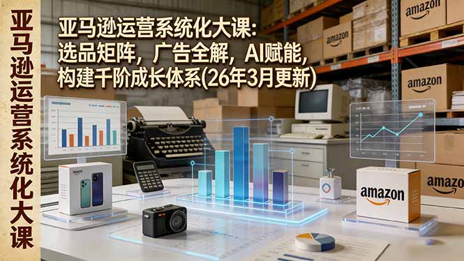 亚马逊运营系统化大课：选品矩阵，广告全解，AI赋能，构建千阶成长体系(26年3月更新-金鼎聊项目