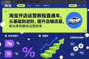 淘宝开店运营教程直通车，从基础到进阶，提升店铺流量，转化率和整体运营效率(更新26年3月)-金鼎聊项目