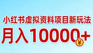 小红书虚拟资料项目最新玩法,月入10000+-金鼎聊项目