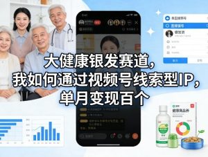 大健康银发赛道，我如何通过视频号线索型IP，单月变现百个-金鼎聊项目