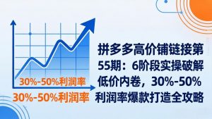 拼多多高价铺链接第55期：6阶段实操破解低价内卷，30%-50%利润率爆款打造全攻略-金鼎聊项目