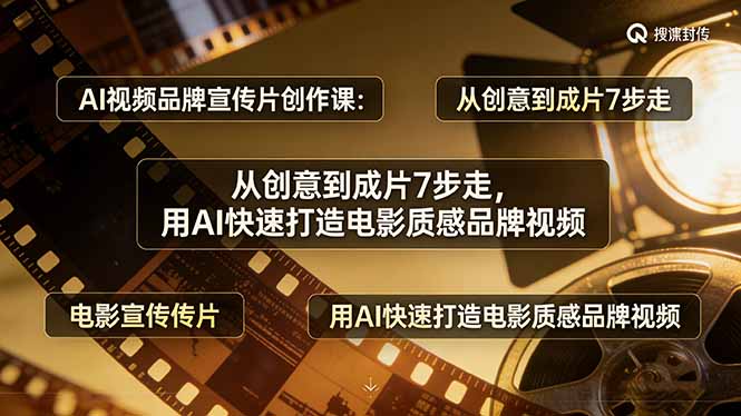 AI视频品牌宣传片创作课：从创意到成片7步走，用AI快速打造电影质感品牌视频-金鼎聊项目